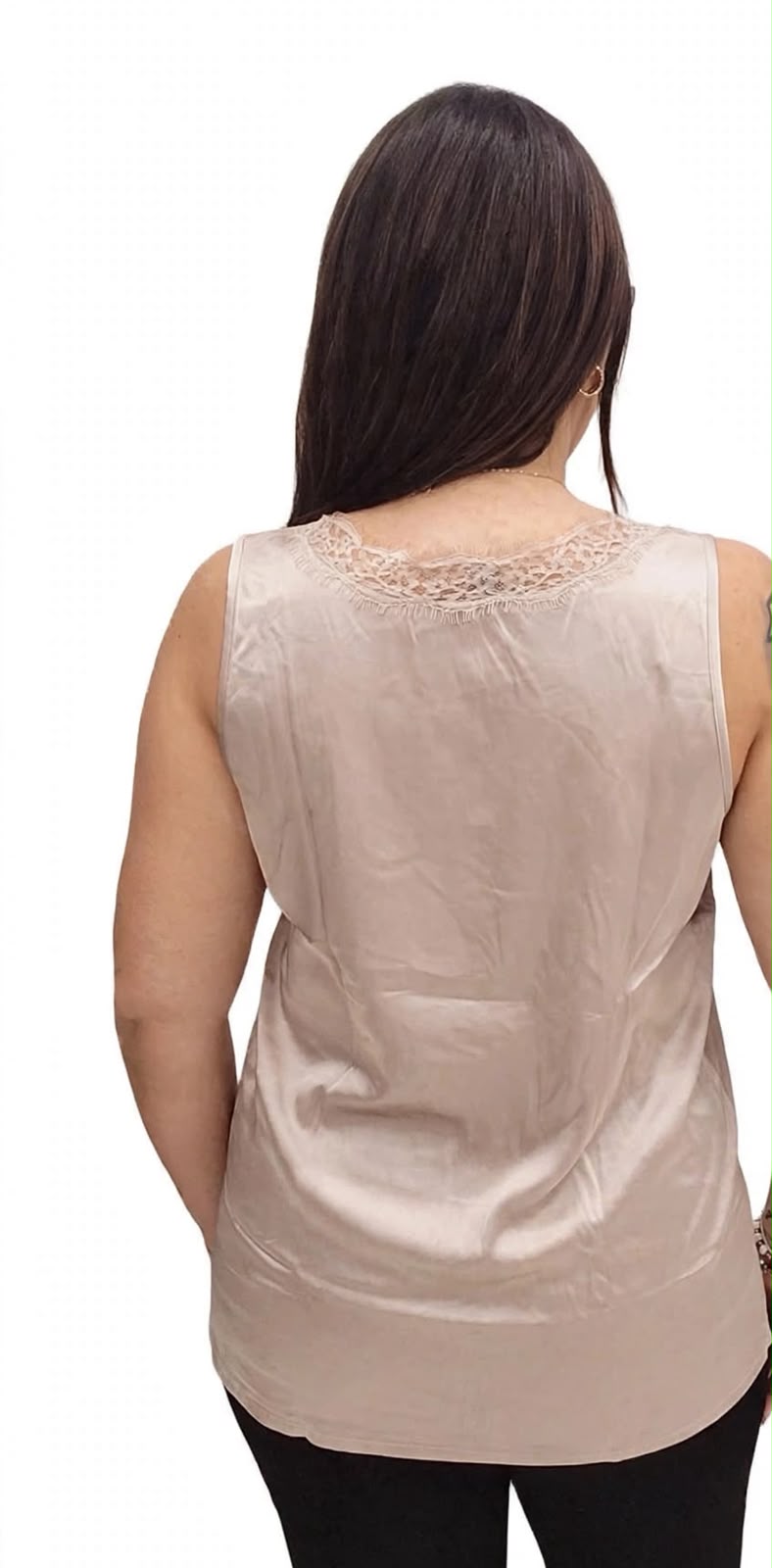 Canotta Donna raso con merletto Admas 43564