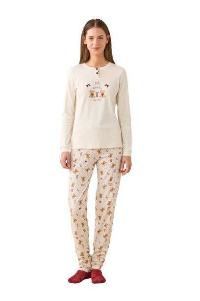Pigiama donna invernale in caldo cotone Cute Ribbons