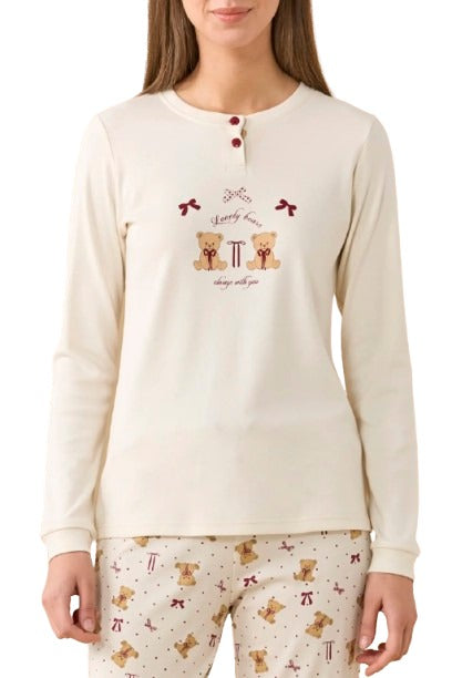 Pigiama donna invernale in caldo cotone Cute Ribbons