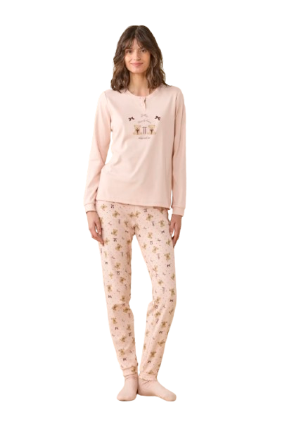 Pigiama donna invernale in caldo cotone Cute Ribbons
