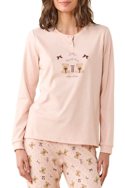 Pigiama donna invernale in caldo cotone Cute Ribbons