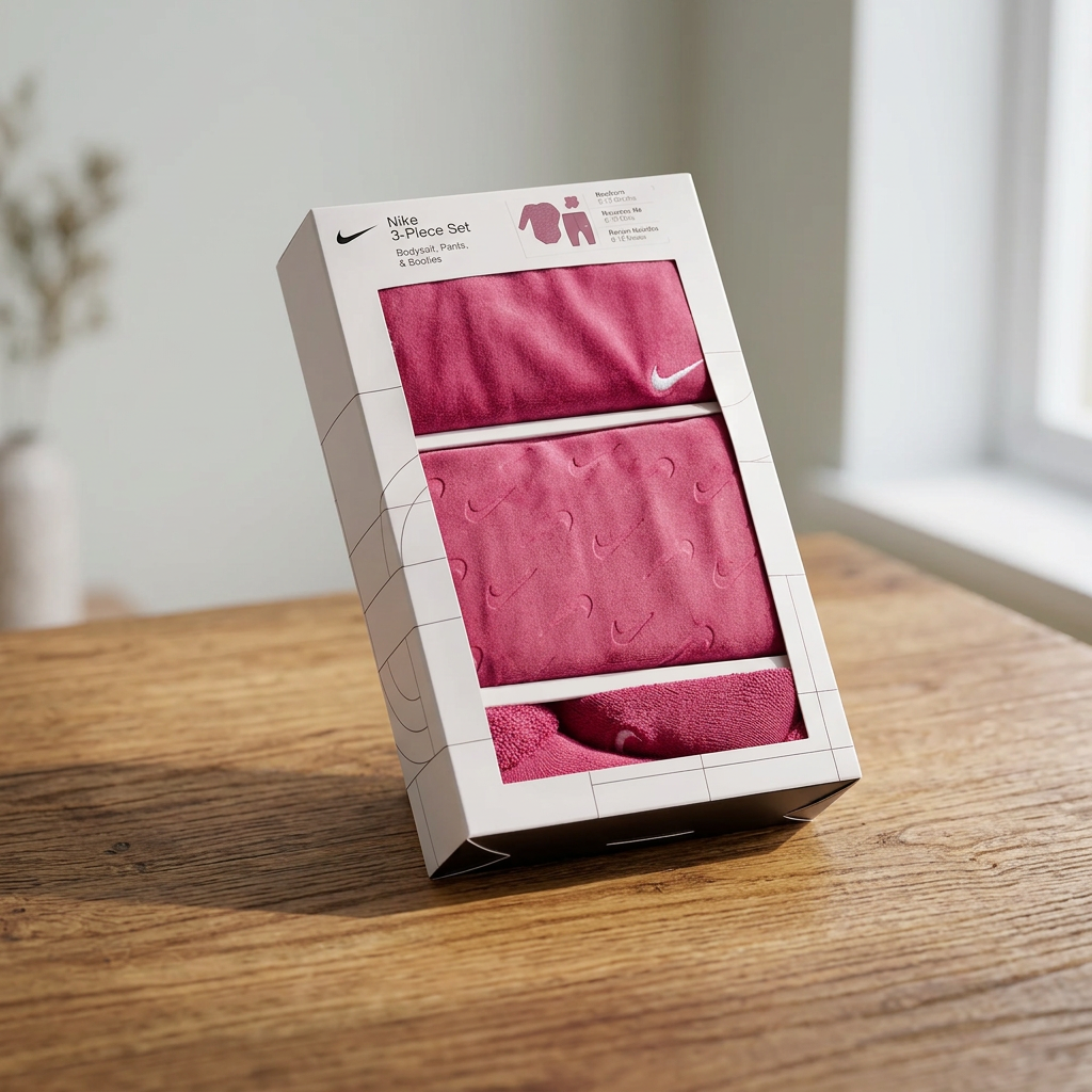 Completo Neonata 3 pezzi Logo Swoosh Nike