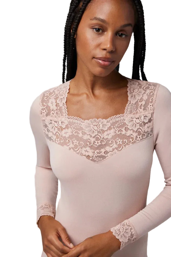 Maglia Termica Donna in pizzo maniche lunghe Ysabel Mora