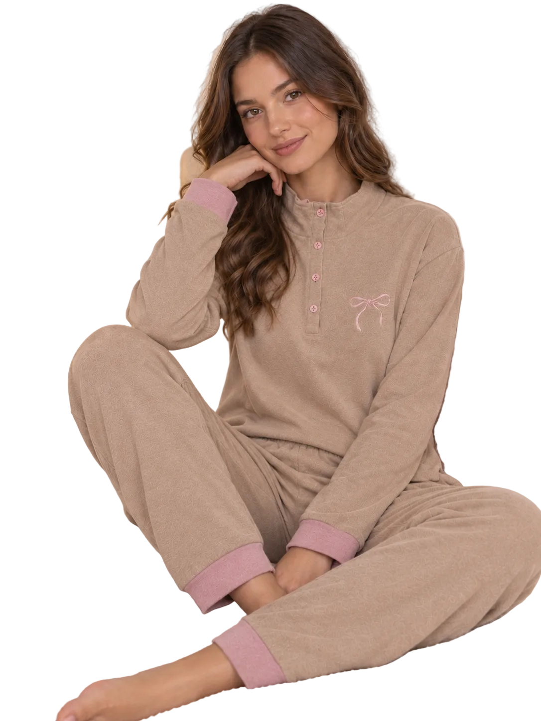 Pigiama Donna punto milano fiocco