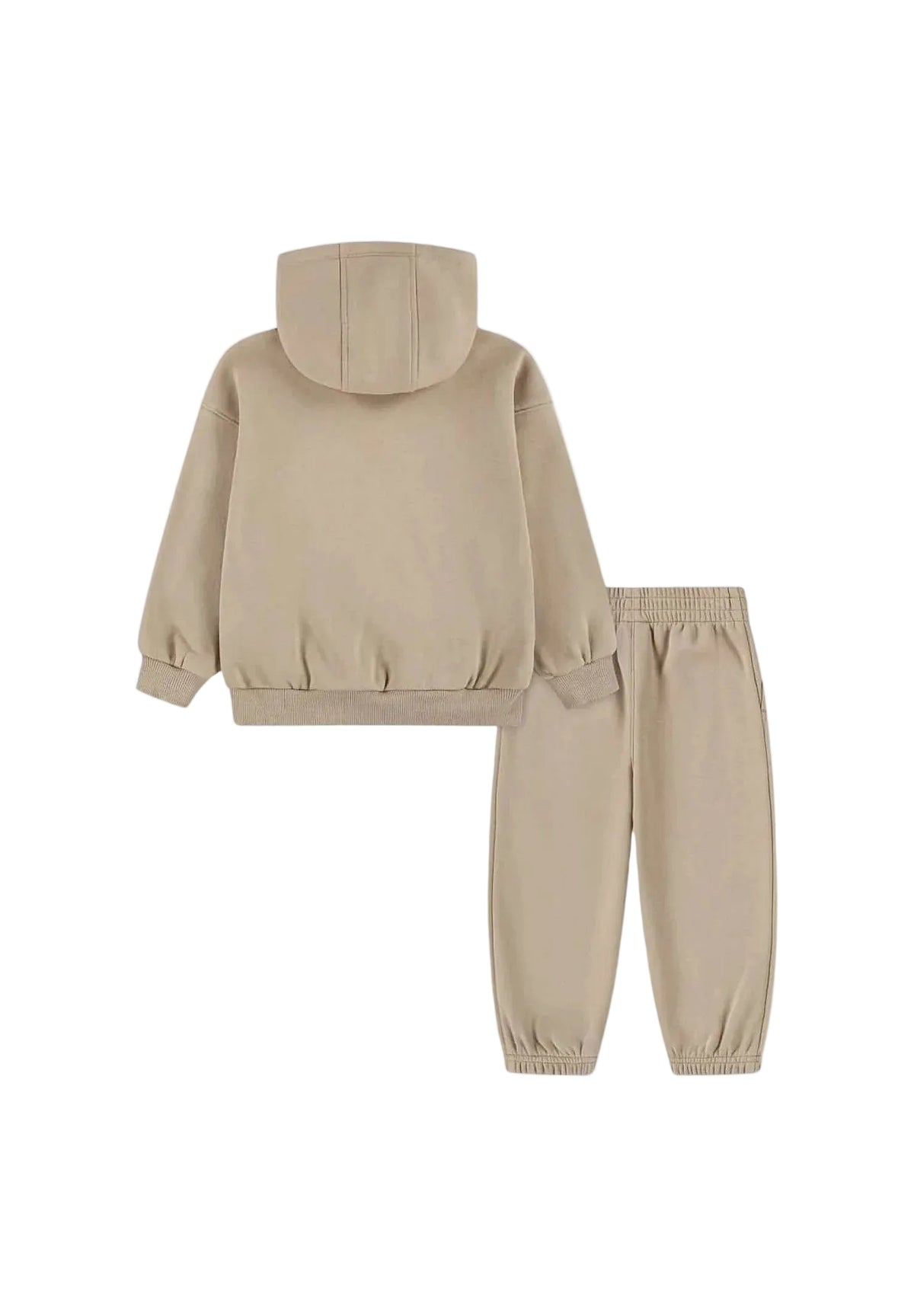 Tuta Neonati felpa con cappuccio e pantaloni beige