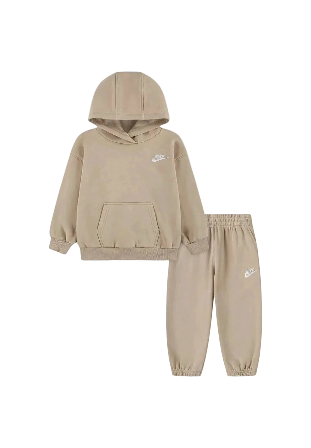 Tuta Neonati felpa con cappuccio e pantaloni beige Nike