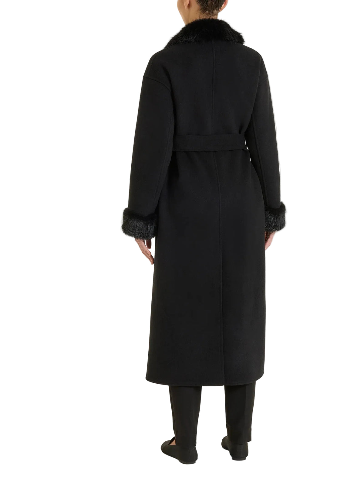 Cappotto Donna lungo con revers effetto fuzzy Ragno