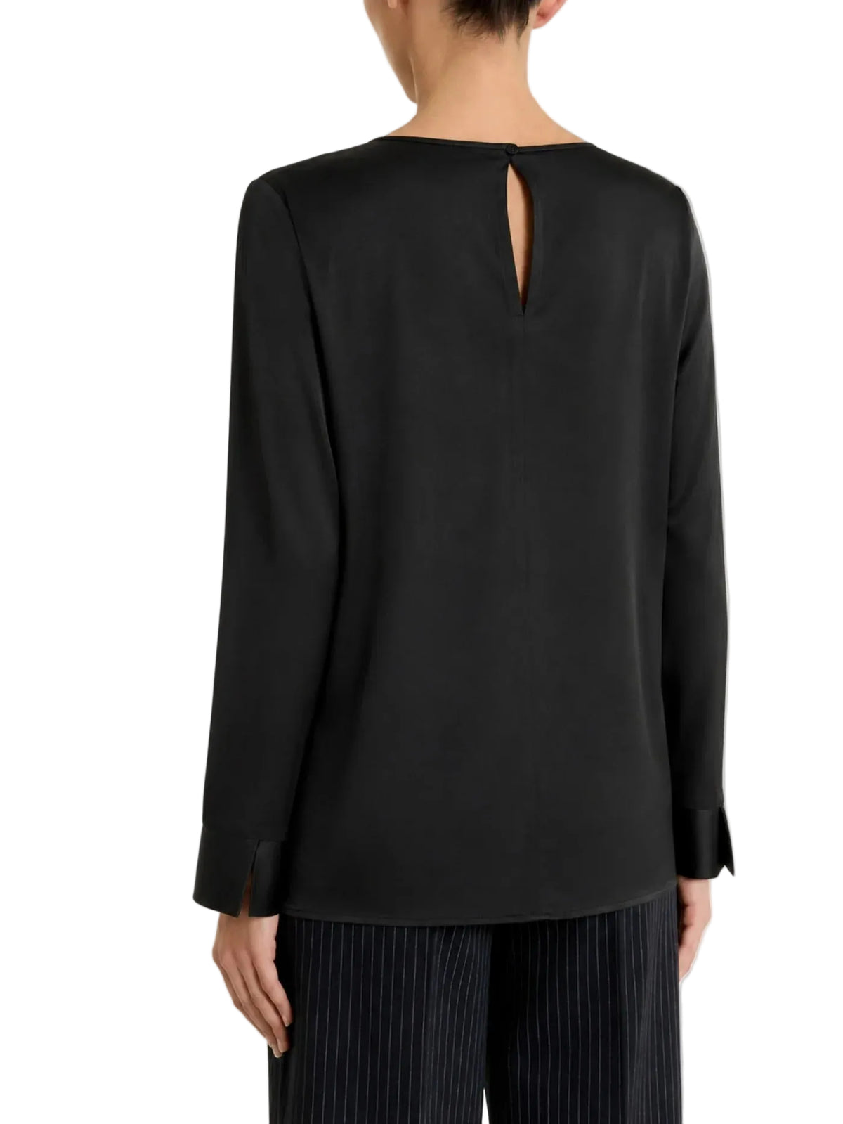Blusa Donna con manica lunga in Stretch Satin Ragno