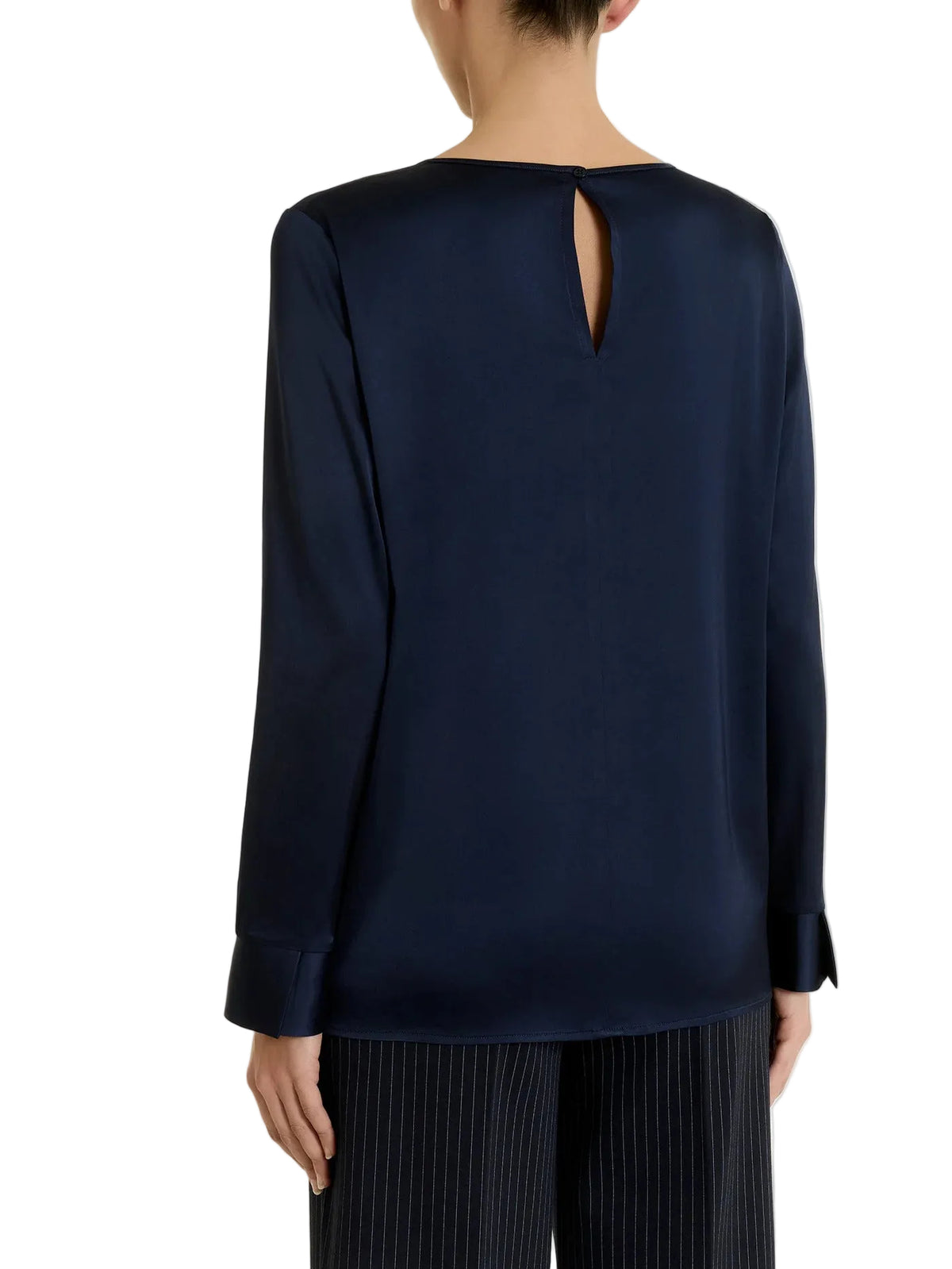 Blusa Donna con manica lunga in Stretch Satin Ragno