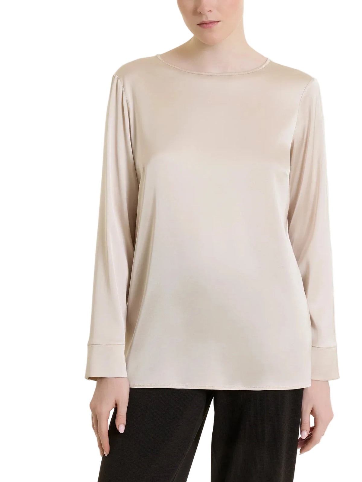 Blusa Donna con manica lunga in Stretch Satin
