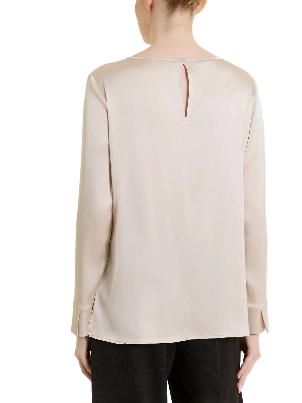 Blusa Donna con manica lunga in Stretch Satin Ragno
