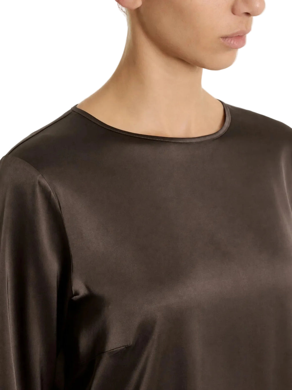 Blusa Donna con manica lunga in Stretch Satin Ragno