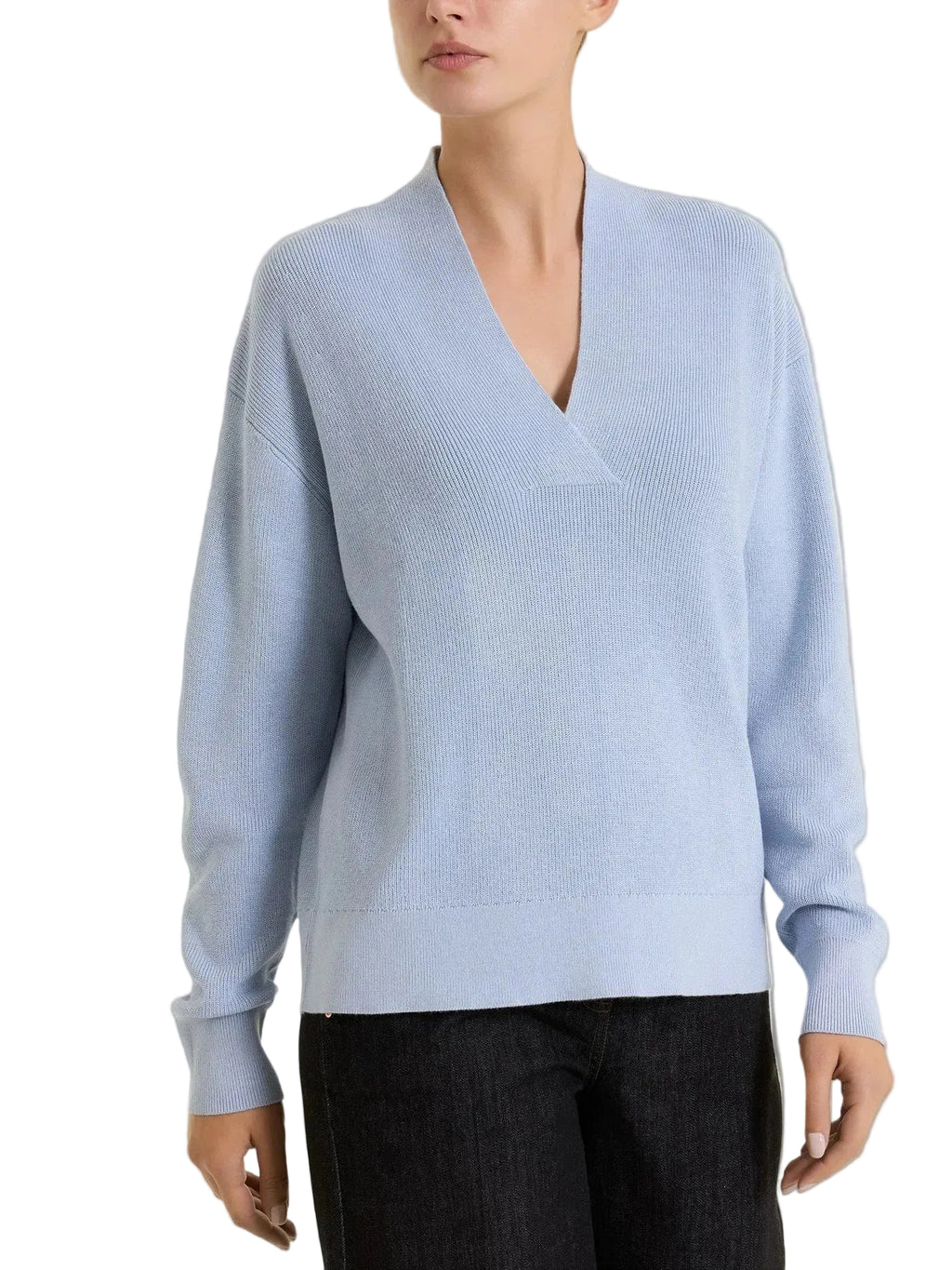 Maglia Donna Scollo a V in punto perla