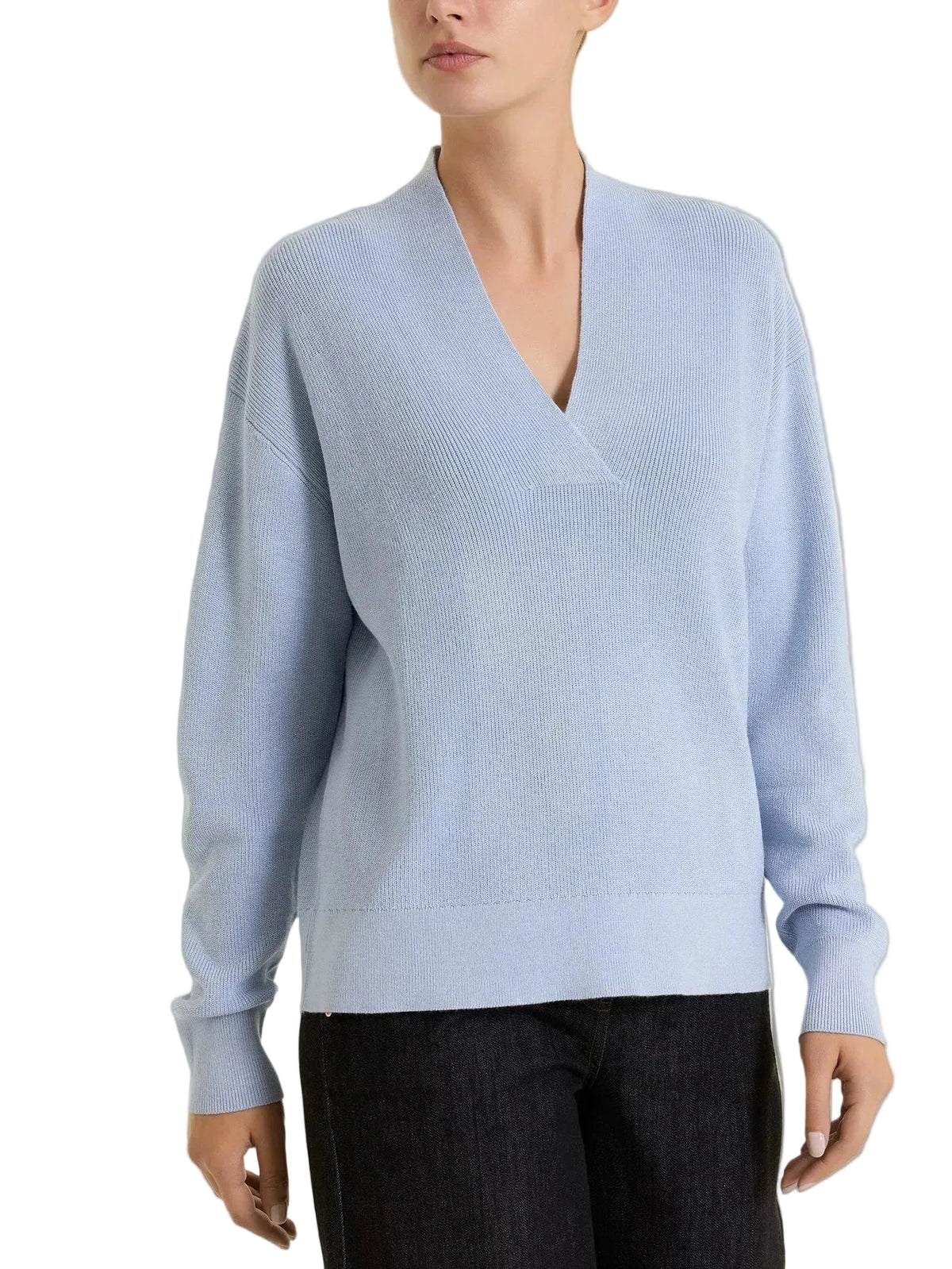 Maglia Donna Scollo a V in punto perla