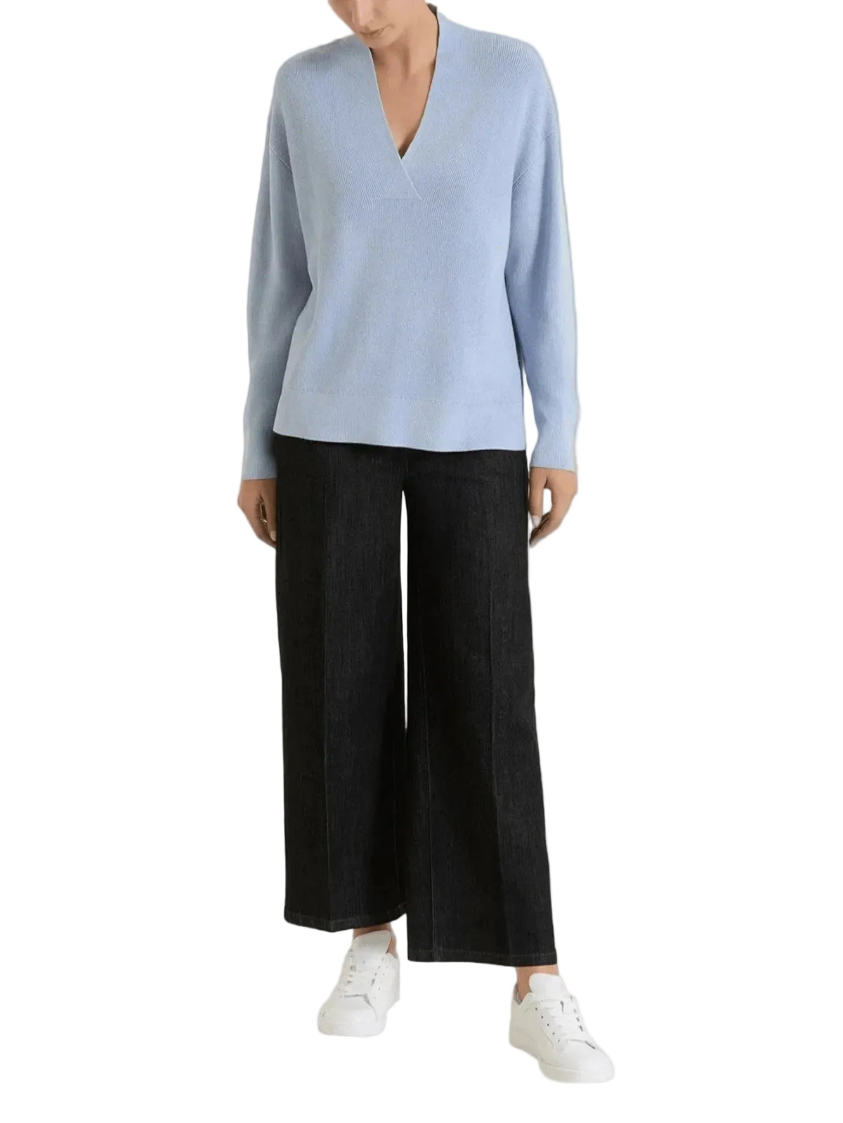 Maglia Donna Scollo a V in punto perla