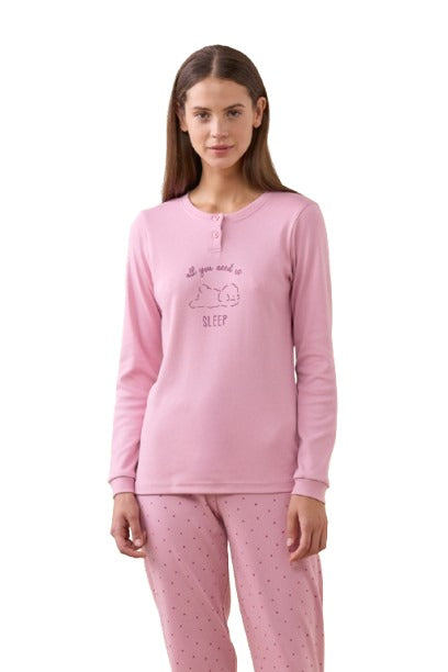 Pigiama Donna caldo cotone Warm & Chic Noidinotte