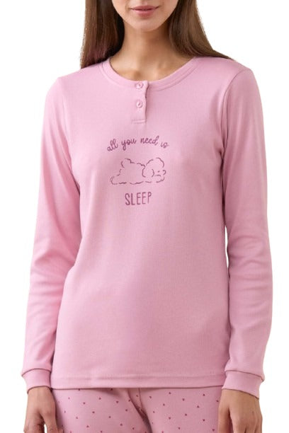 Pigiama Donna caldo cotone Warm & Chic Noidinotte