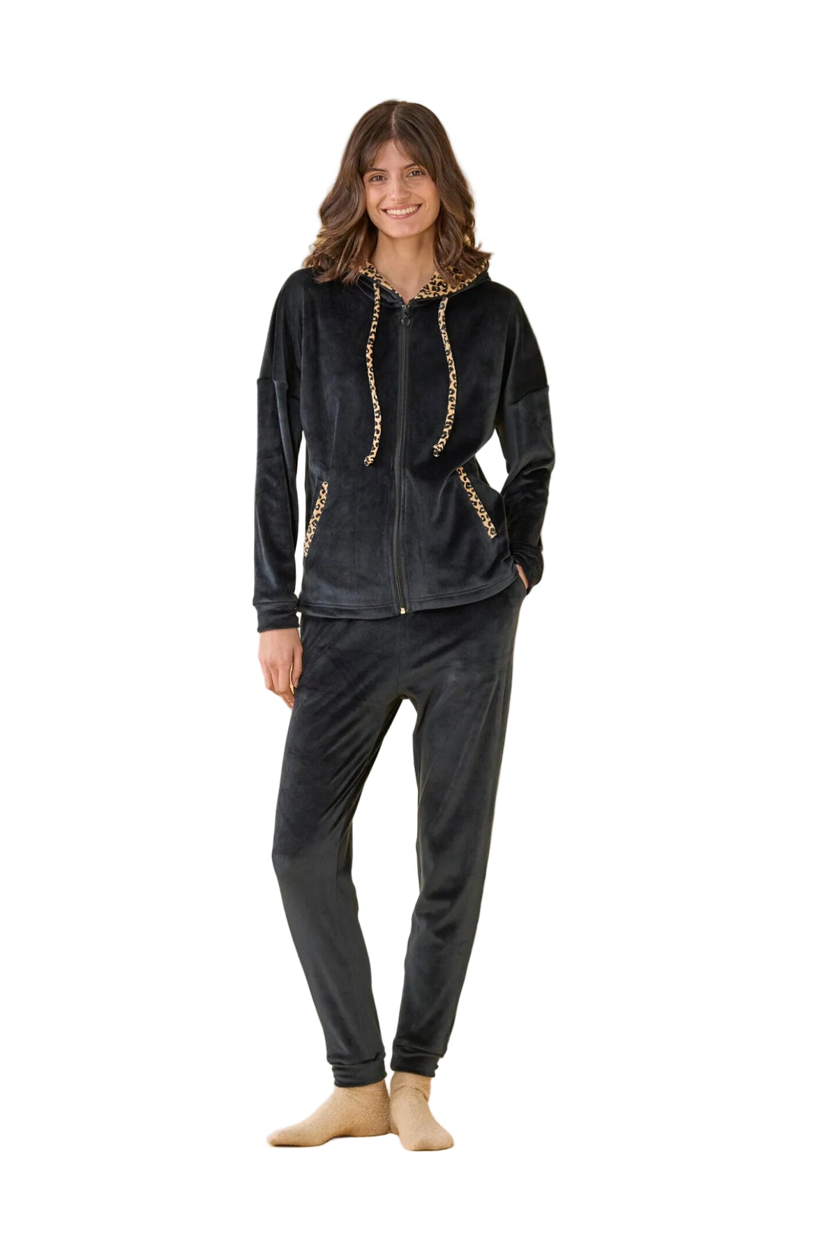 Completo Donna in ciniglia felpata Classic Wild Noidinotte