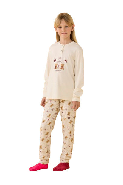 Pigiama Bambina Invernale Caldo Cotone Teddy