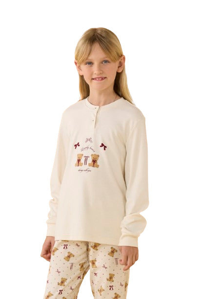 Pigiama Bambina Invernale Caldo Cotone Teddy