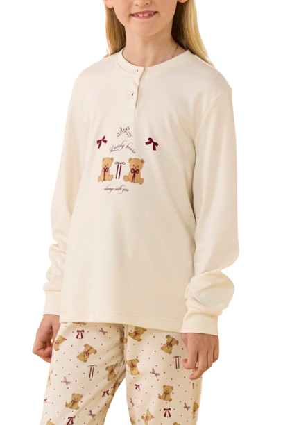 Pigiama Bambina Invernale Caldo Cotone Teddy