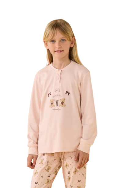 Pigiama Bambina Invernale Caldo Cotone Teddy Noidinotte