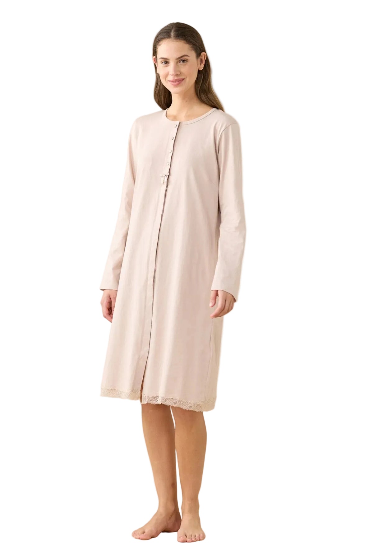 Camicia da notte Donna in jersey invernale Essential Noidinotte
