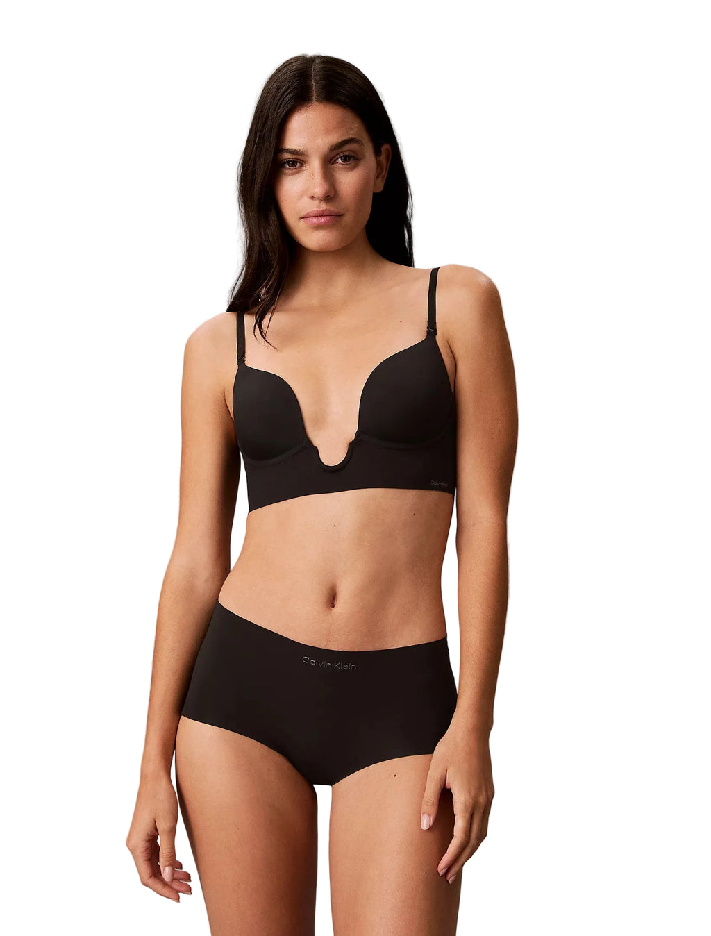 Reggiseno longline con scollo profondo Nero Calvin Klein
