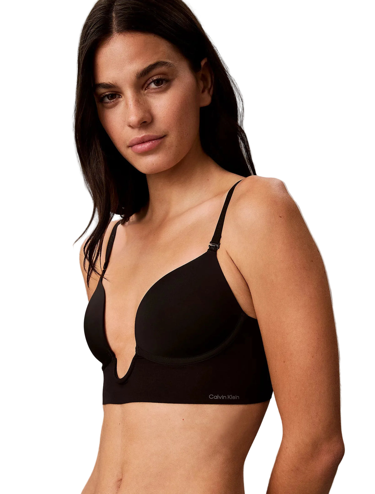 Reggiseno longline con scollo profondo Nero