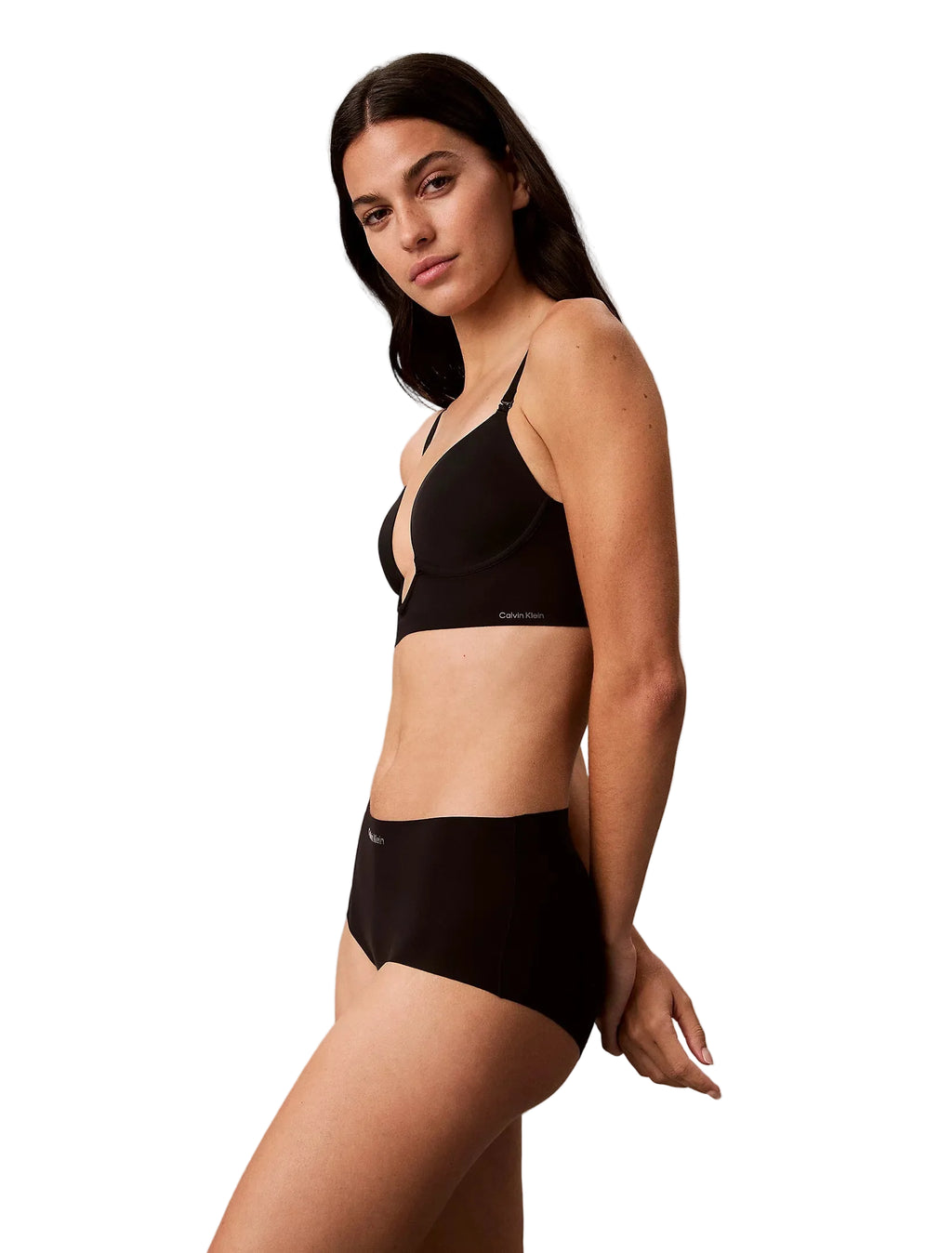 Reggiseno longline con scollo profondo Nero Calvin Klein