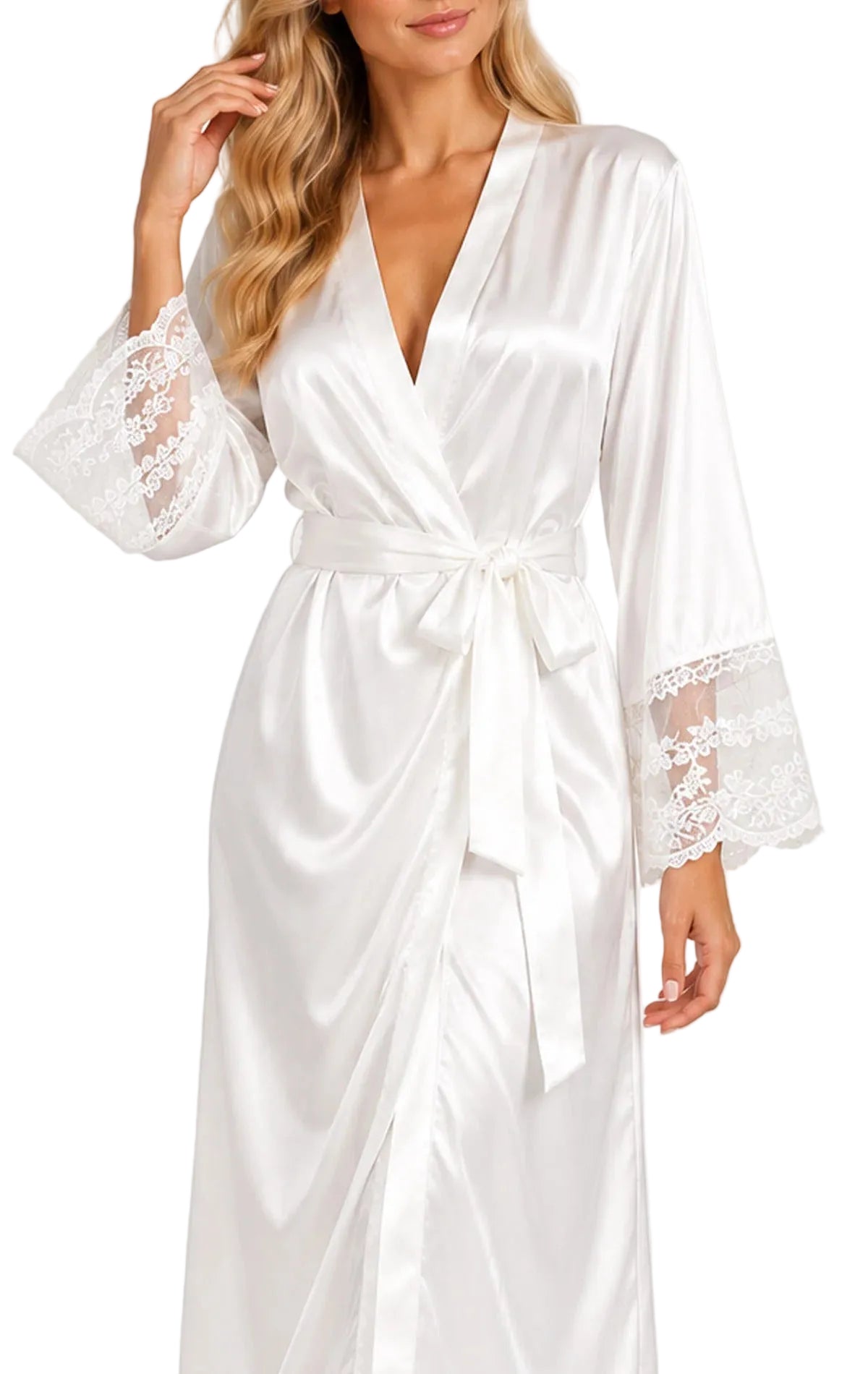 Vestaglia Kimono da sposa con pizzo Admas