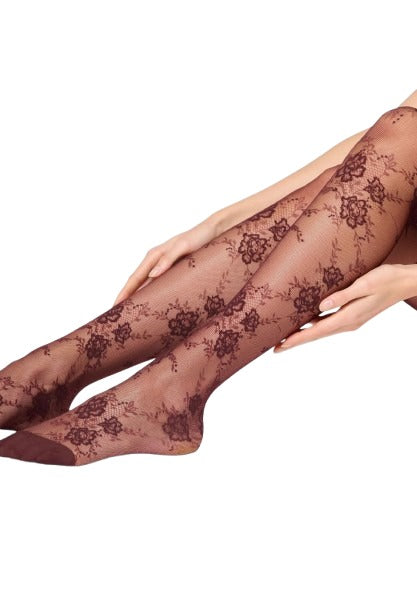 Collant Semi-Velato Floreale in Pizzo 20 DEN