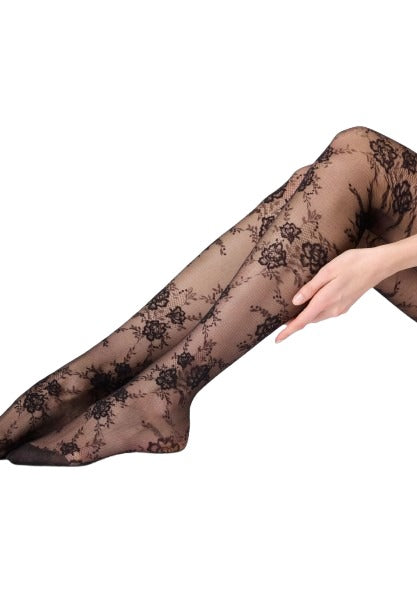 Collant Semi-Velato Floreale in Pizzo 20 DEN