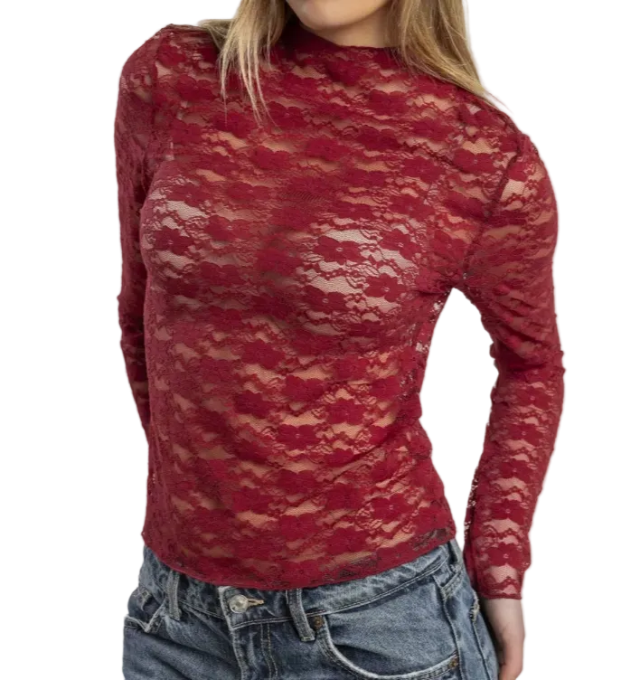 Maglia Donna maniche lunghe in pizzo Admas