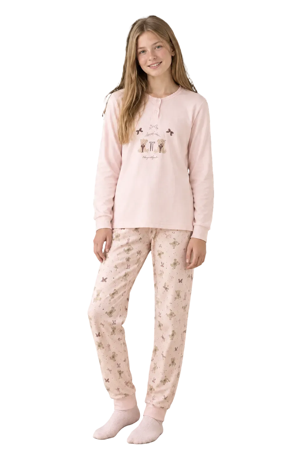 Pigiama Ragazza Invernale Caldo Cotone Teddy