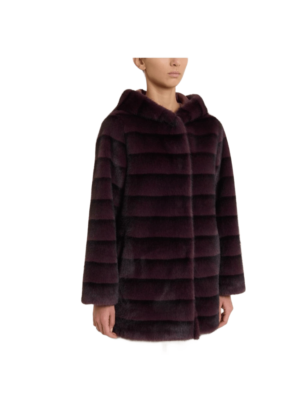 Cappotto Donna double face vegan shearling con cappuccio Ragno