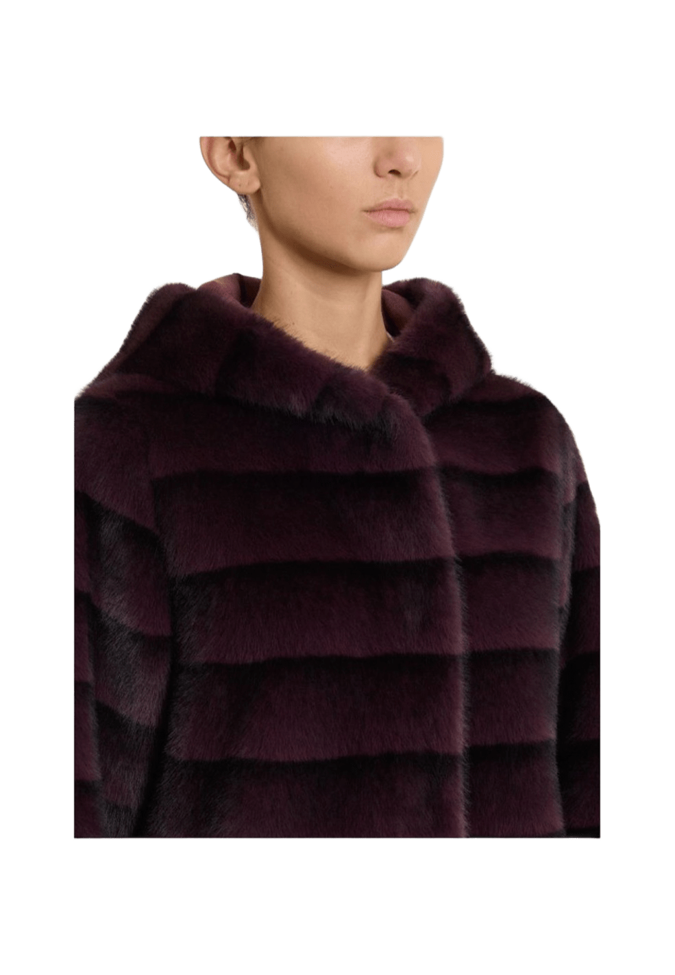 Cappotto Donna double face vegan shearling con cappuccio Ragno